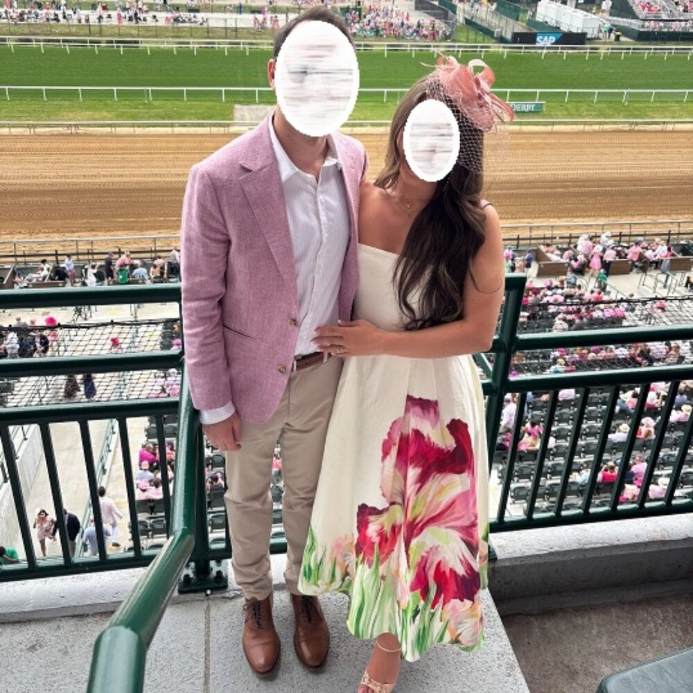 Nicholas the Label Kyra Floral Belted Strapless Fit & Flare Midi-Dress